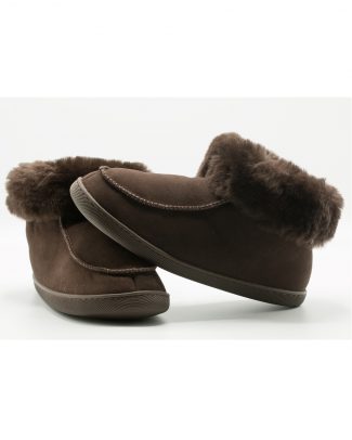Schapenvacht pantoffels met bontrand Texelse Schapenboet