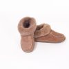 Deluxe pantoffels schapenwol met antislipzool, beige