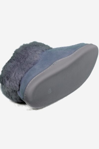 Deluxe pantoffel grijs blauw met antislipzool onderzijde