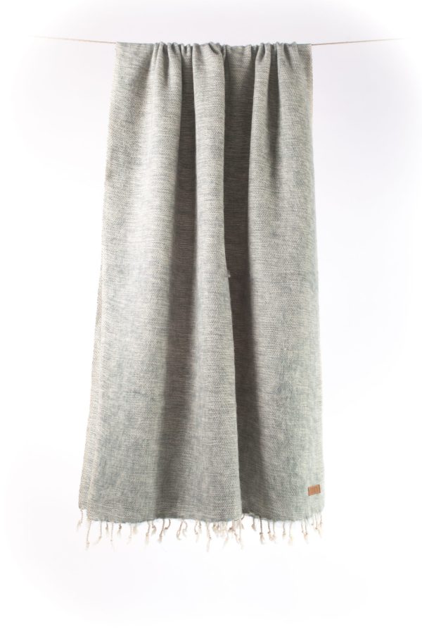 Sjaal-omslagdoek blauw-grijs (blue plain) - Afbeelding 2