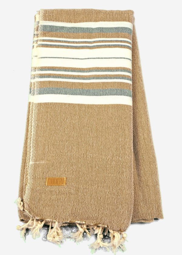 Sjaal kaki grey stripe Puur Nepal Texelse Schapenboet