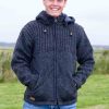 Herenvest antraciet ribbel