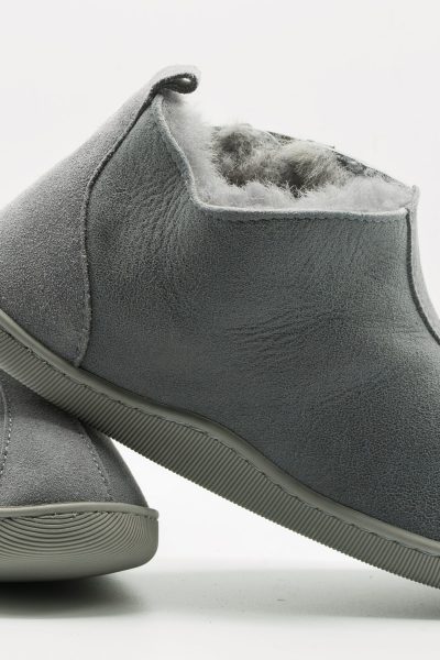 Texelse Schapenboet vachtpantoffel elastiek grijs Stoer