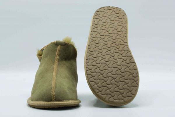 Schapenvacht pantoffels  Olijfgroen - Afbeelding 2