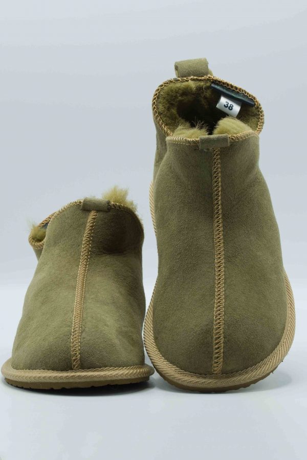 Schapenvacht pantoffels  Olijfgroen