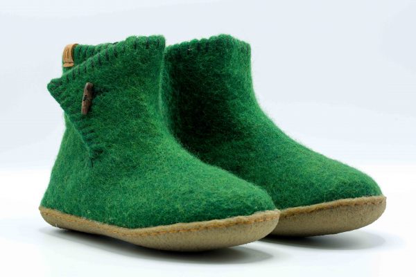 Puur Nepal viltpantoffels met rubber zool volwassenen - Afbeelding 2