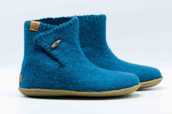 Puur Nepal viltpantoffels met rubber zool volwassenen - Afbeelding 3