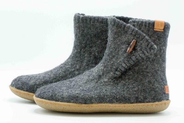 Puur Nepal viltpantoffels met rubber zool volwassenen - Afbeelding 4