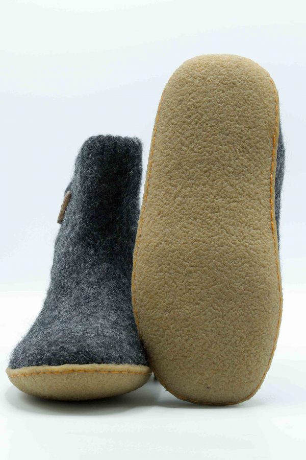 Puur Nepal viltpantoffels met rubber zool volwassenen - Afbeelding 6