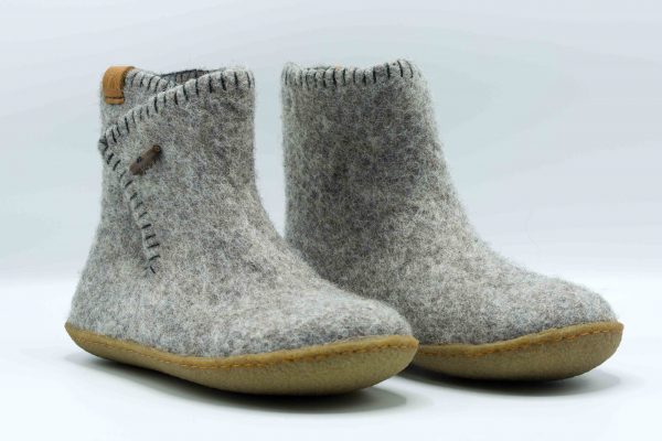 Puur Nepal viltpantoffels met rubber zool volwassenen - Afbeelding 5