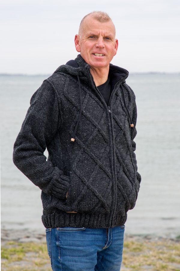 Heren vest met ruit patroon (antraciet)
