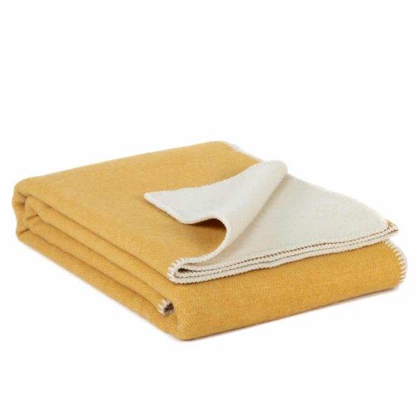 Deken Misted Yellow       Geel/wolwit 100% wol