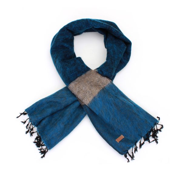 Puur Nepal sjaal en omslagdoek Dark Blue Stripe