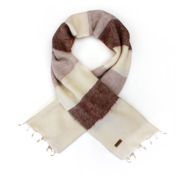 Puur Nepal Sjaal en omslagdoek Maroon Stripe
