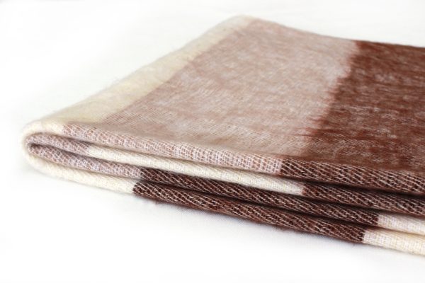 Puur Nepal Sjaal en omslagdoek Maroon Stripe - Afbeelding 3