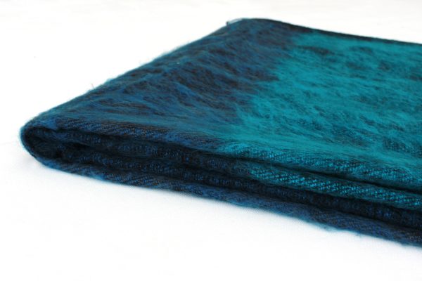 Puur Nepal sjaal en omslagdoek Turquoise Stripe - Afbeelding 3