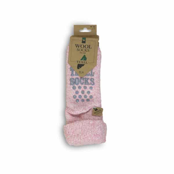 Texel_socks_roze_texelse schapenboet_antislipsok_wollen huissokken_wollen huissok_wollen antislipsok_ texelse sokken_Texel Socks wollen huissokken