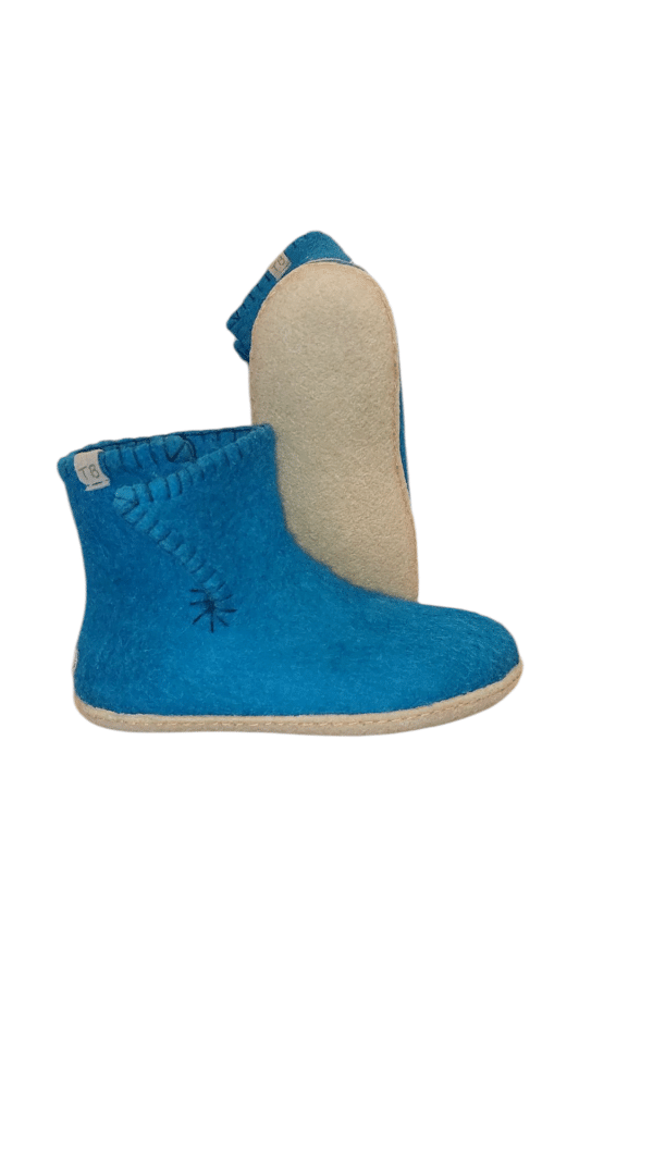 Puur Nepal viltpantoffels met rubber zool volwassenen - Afbeelding 6