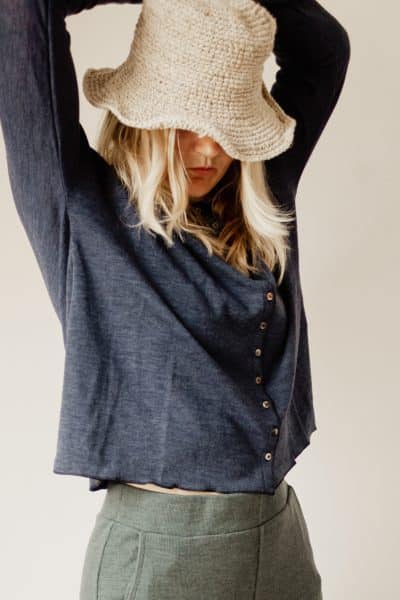 Jalfe cardigan oversized vest 100% wol Texelse Schapenboet Schapenboet op Texel dun wollen vest