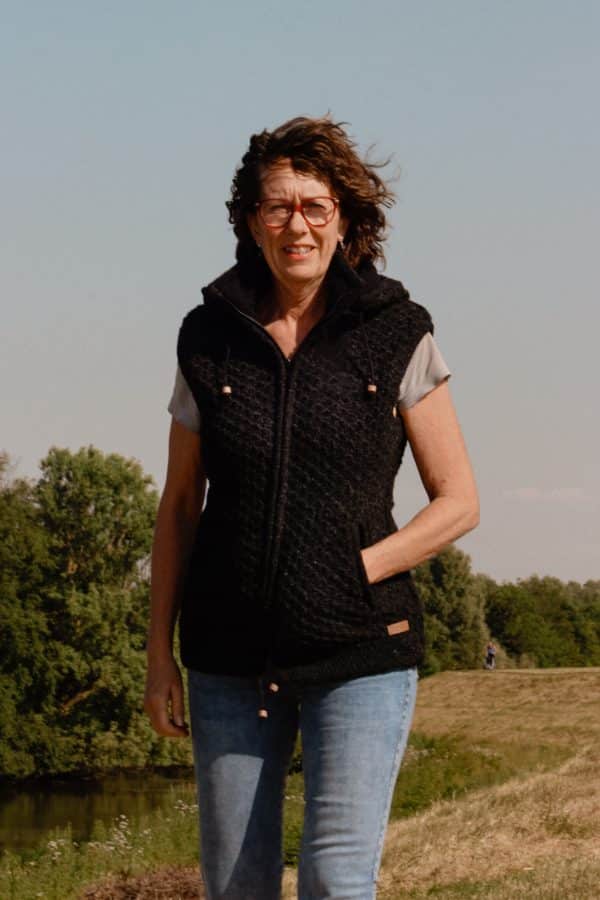 Wollen bodywarmer gerstekorrel - Afbeelding 5