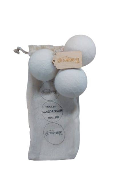 FairTrade wollen wasdrogerbollen Texelse Schapenboet De Schapenboet op Texel wasdroger bollen wasdroger ballen vilten ballen Texel Schapenboet set van 3 wasdrogerbollen