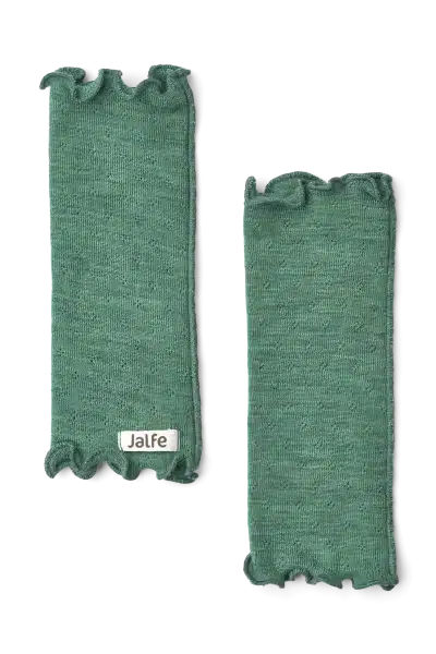 Polswarmers van merinowol kleur Emerald melange