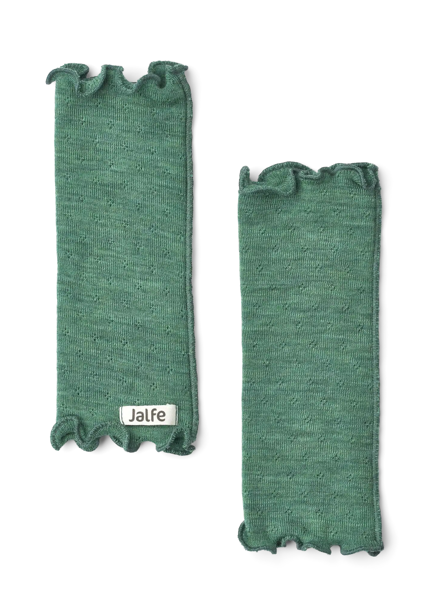 Polswarmers van merinowol kleur Emerald melange