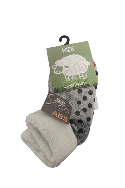 Merino wollen kindersokjes met antislip (ABS)