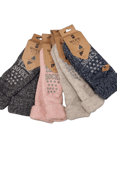 Texel Socks wollen huissokken met antislip (ABS) div kleuren.